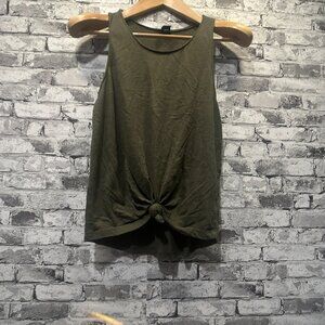 EUC Wild Fable Olive Green Knotted Tank Top Size Small
